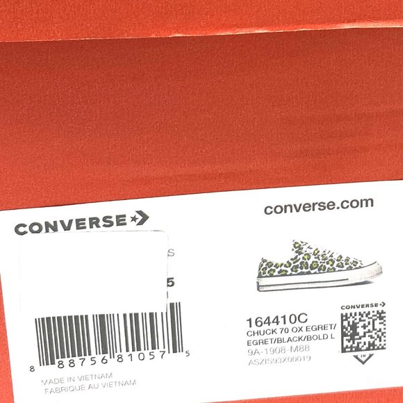 💖MEGA SALE💖Converse CHUCK 70 OX EGRET Black Leopard Print Low Men's 164410C - Picture 11 of 11